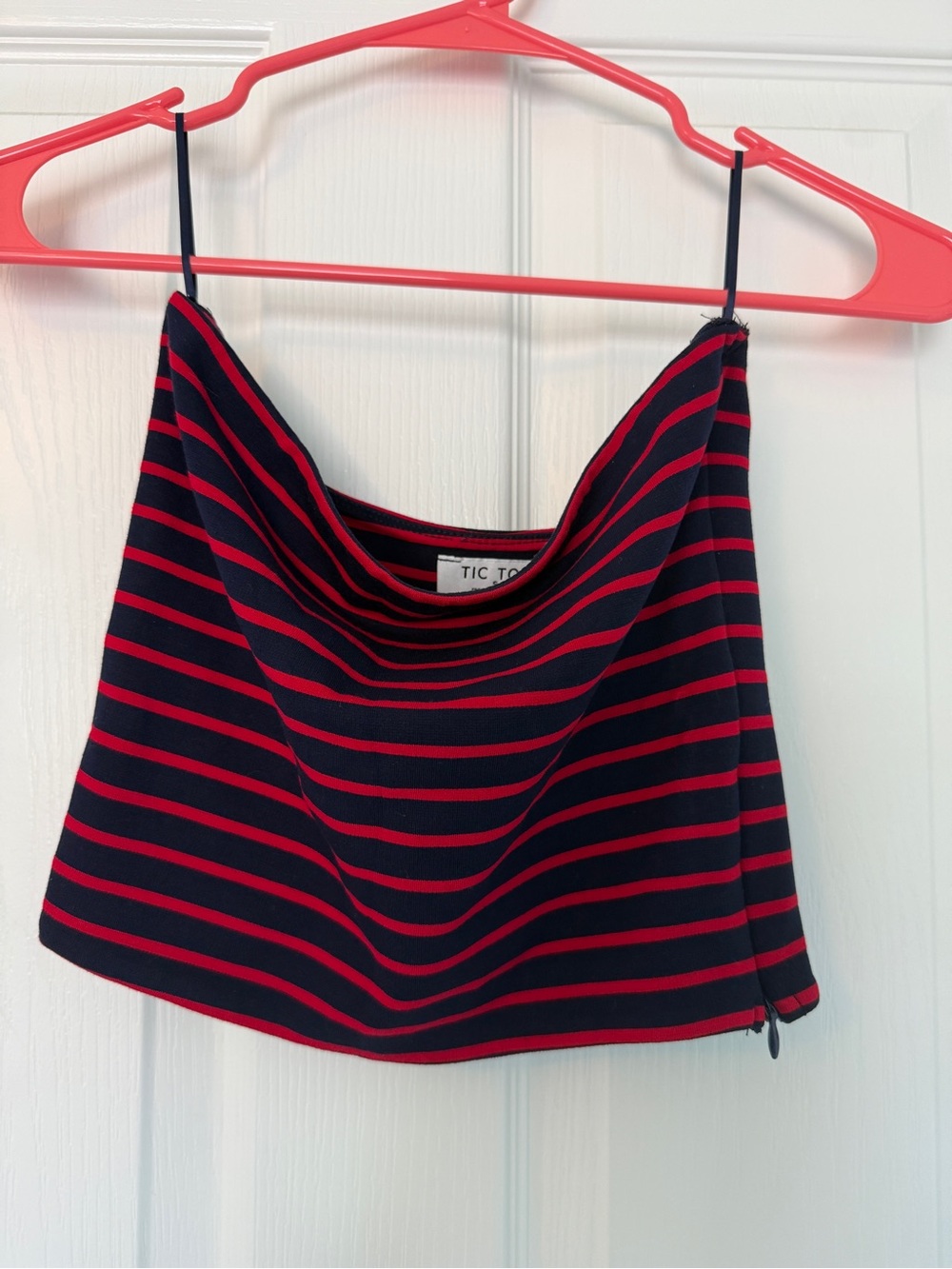 Tic ToC Navy & Red Striped tube top